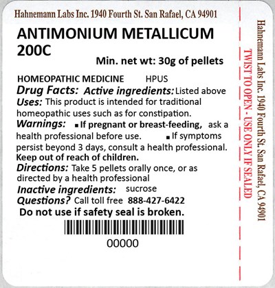 Antimonium Metallicum 200C 30g.jpg Antimonium Metallicum 200C 30g - Antimonium Metallicum 200C 30g